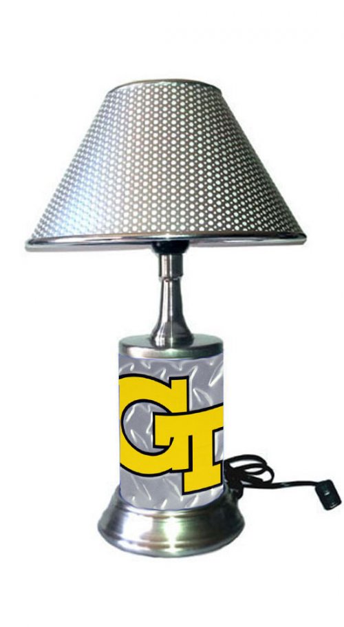 Georgia Tech Yellow Jackets Lamp, diamond design plate - Click Image to Close